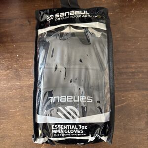 Sanabul Essential Boxing Gloves MMA 7oz  - Black White New Small Medium